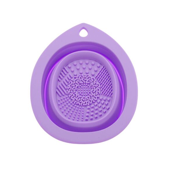 Teardrop Shape Makeup Brush Cleaning Mat Purple - Picture 1 of 6